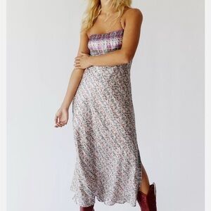Free People Gia Nina Silk Midi Dress sz M.